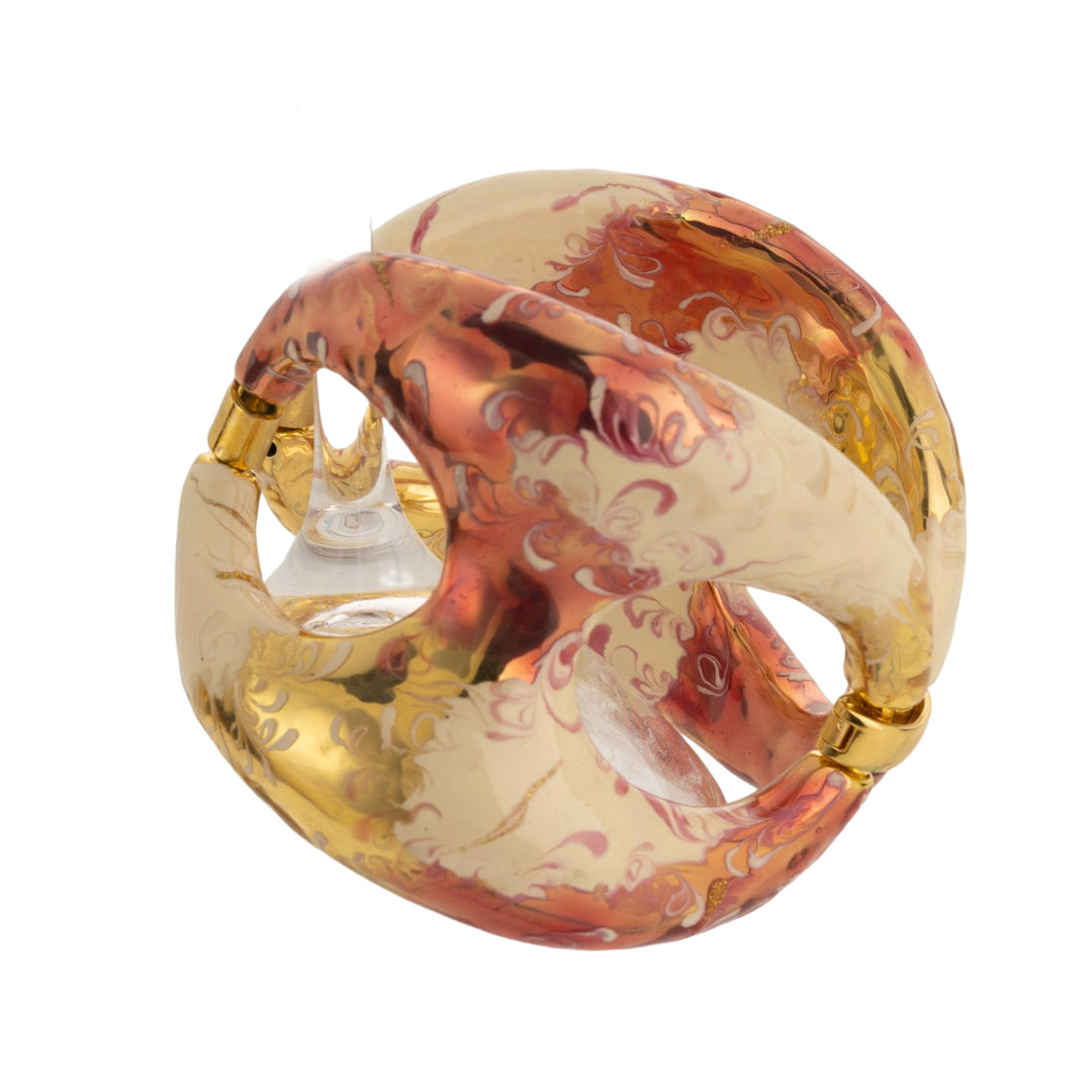 Federica Rossi Sea Collection bracelet Maglia Marina bronze PVD finish 18kt gold pink and cream enamel FR.BR.25