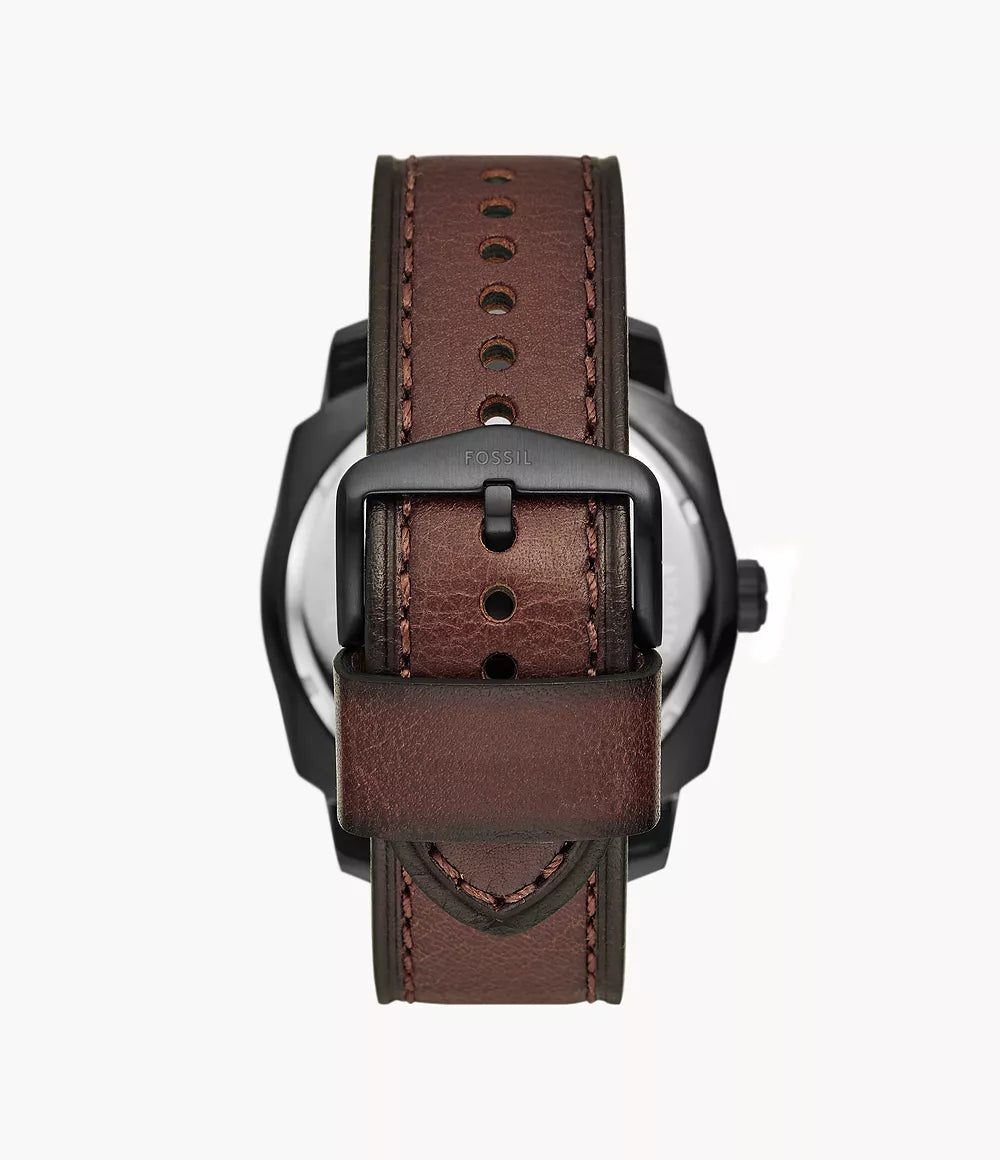 Reloj Fossil Machine 49mm acero cuarzo marrón pvd negro FS5972