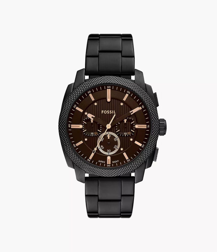 Montre Fossil Machine Chrono 44mm acier quartz noir finition PVS noire FS6097