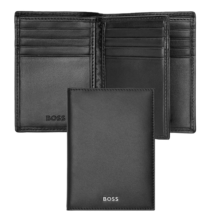 Hugo Boss Porta carte trifold Classico Liscio Nero HLF403A