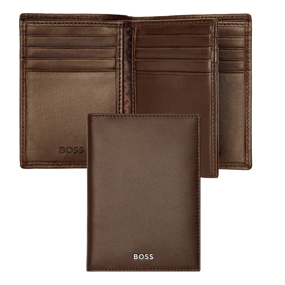 Hugo Boss Trifold card holder Classic smooth brown HLF403Y
