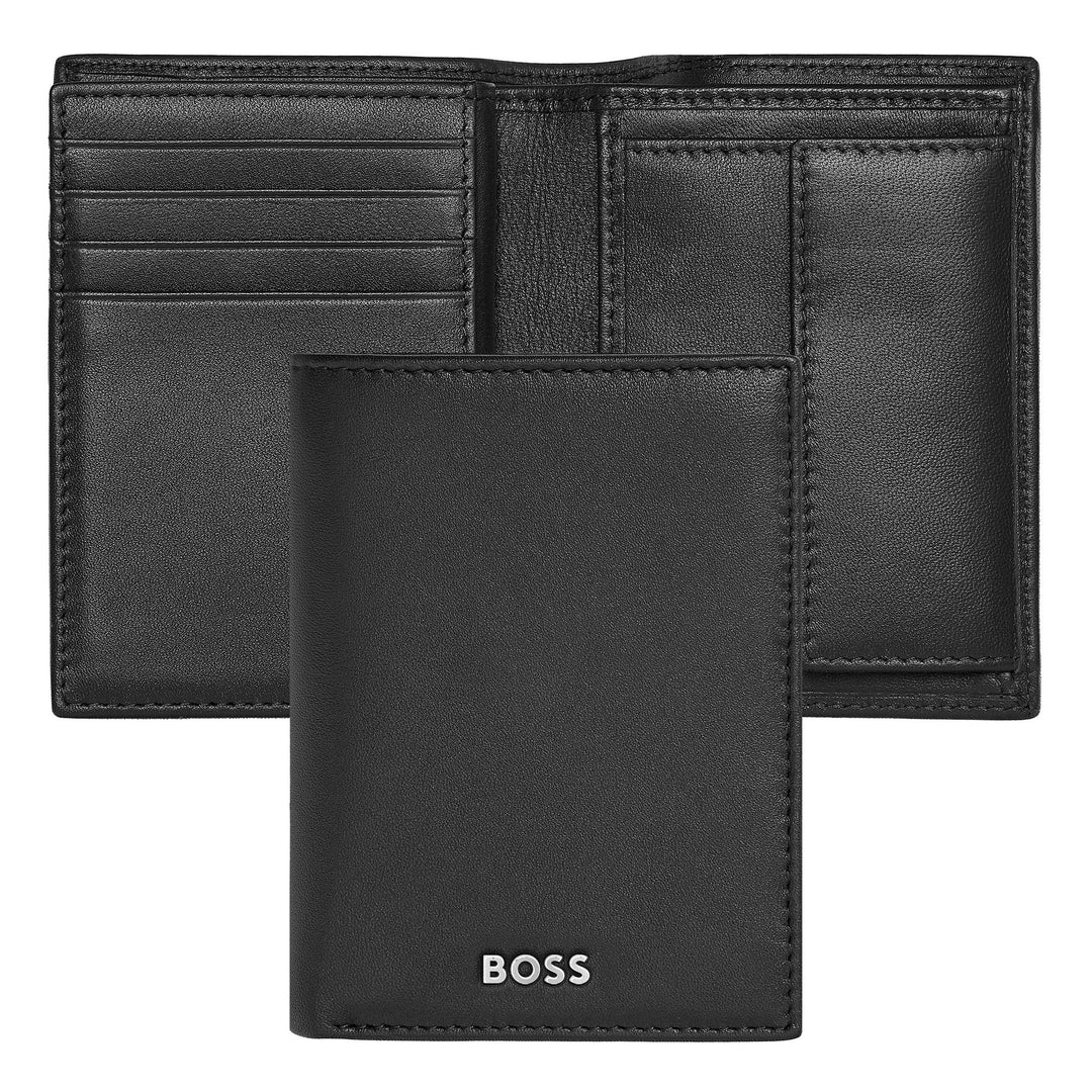 Hugo Boss Card holder with flap and money pocket Classic Smooth Black HLG403A