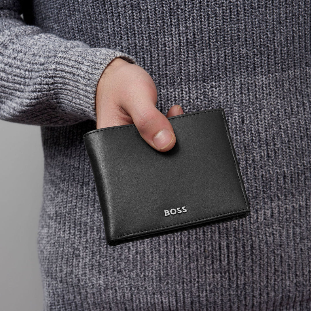 Hugo Boss Portafoglio porta soldi con patta Classic Smooth Nero HLN403A