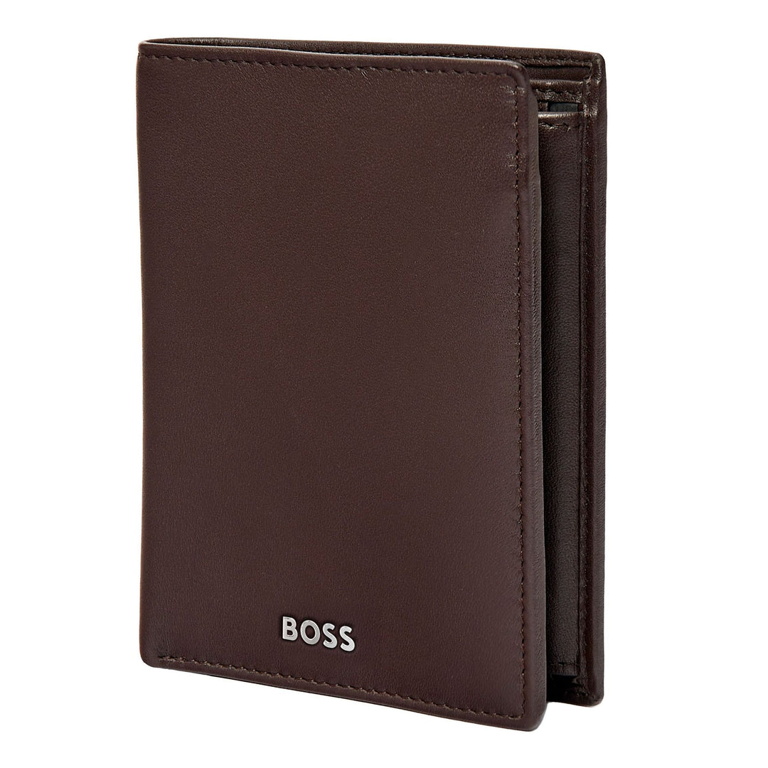 Hugo Boss Cartera vertical con solapa Classic Smooth Marrón HLO403Y