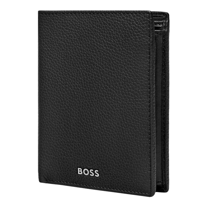 Hugo Boss Portafoglio porta soldi con patta verticale Classico Granulato Nero HLO416A
