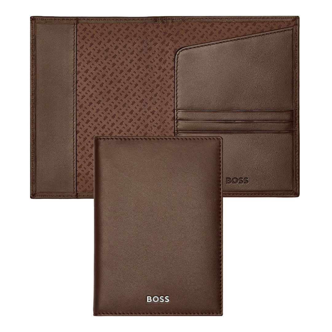 Hugo Boss Classic Smooth Passport Holder Brown HLP403Y
