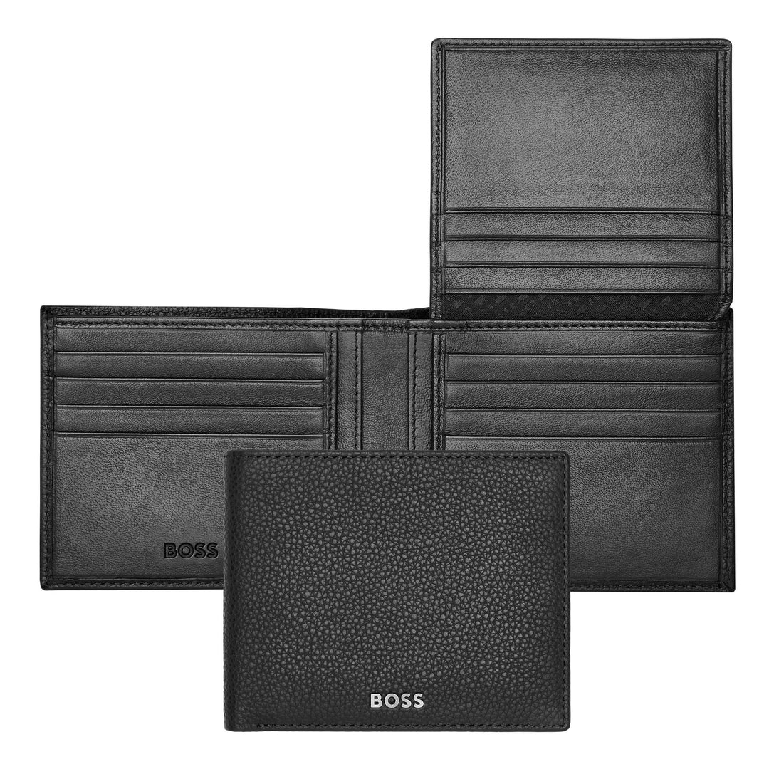 Portefeuille à rabat classique Hugo Boss Noir granulé HLY416A