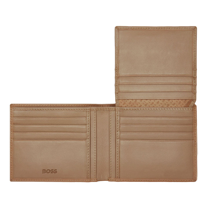 Hugo Boss Portefeuille à rabat classique Camel granulé HLY416X
