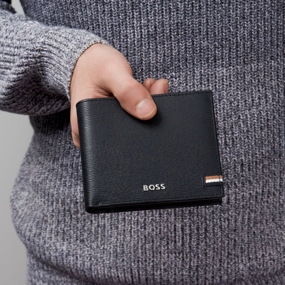 Hugo Boss Portefeuille à rabat Iconic Noir HLY421A