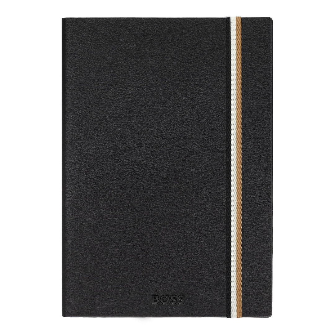 Hugo Boss Quaderno A5 Iconic Nero a Righe HNH321AL