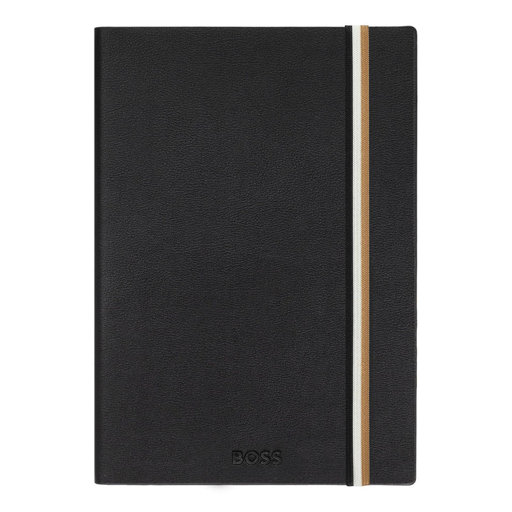 Hugo Boss Quaderno A5 Iconic Nero a Righe HNH321AL