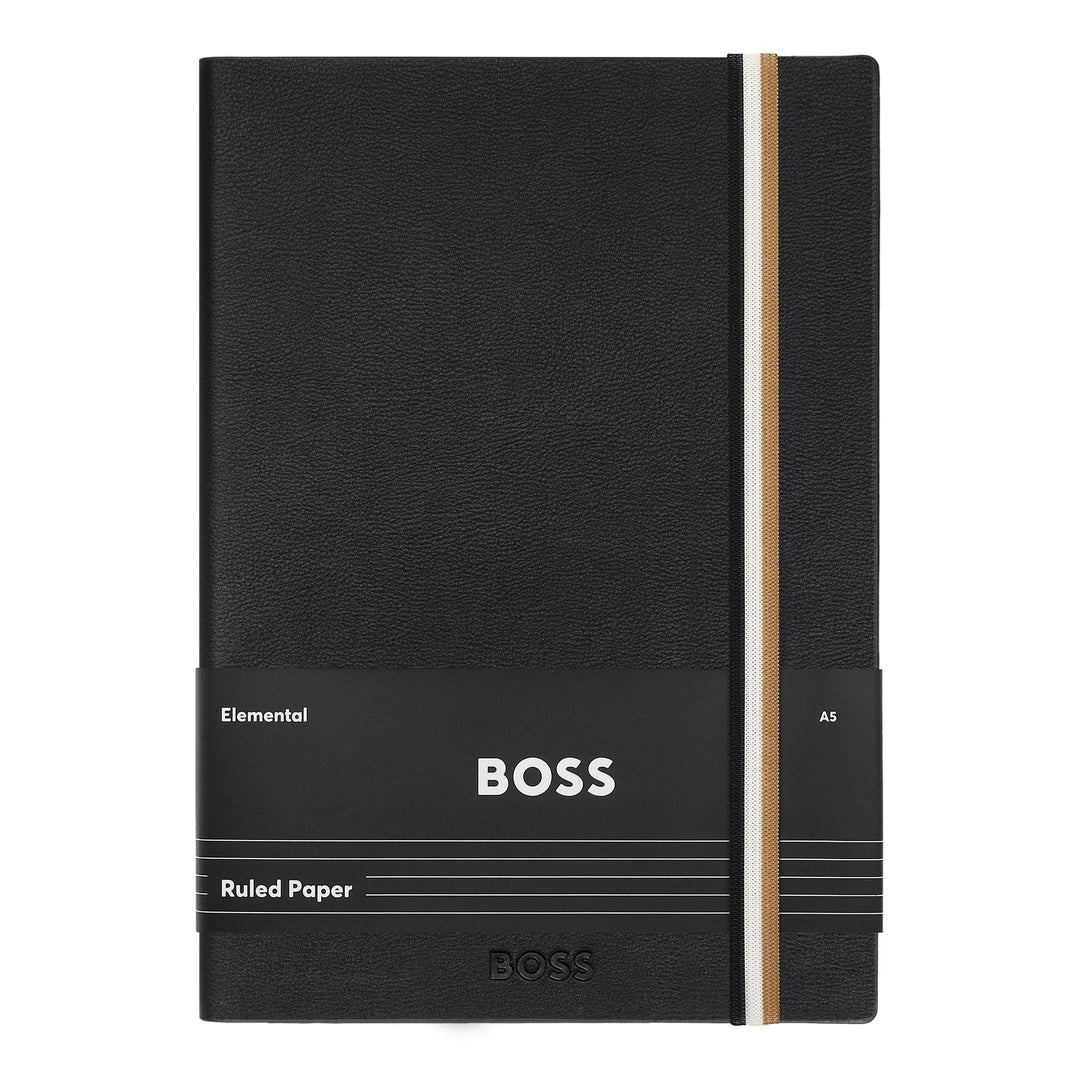Hugo Boss Quaderno A5 Iconic Nero a Righe HNH321AL