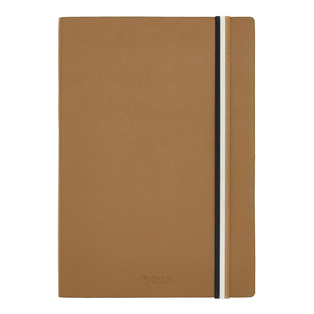 Hugo Boss Quaderno A5 Iconic Camel a righe HNH321XL