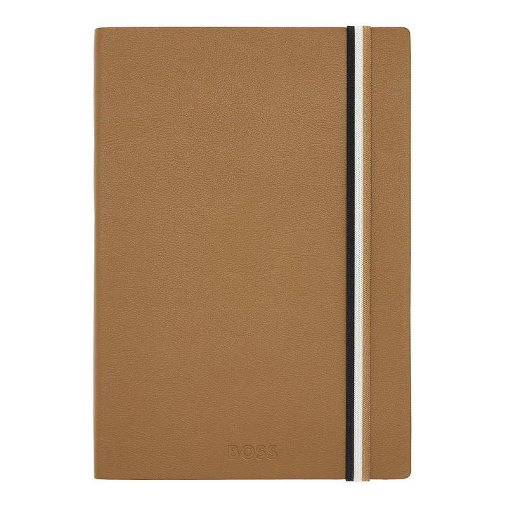 Hugo Boss Quaderno A5 Iconic Camel a righe HNH321XL