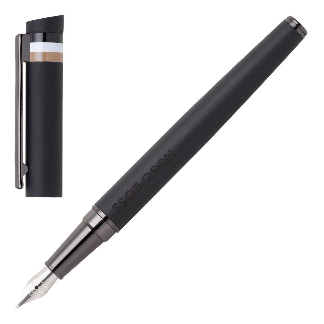 Hugo Boss Stylo Plume Boucle Noir Iconic HSG3522A