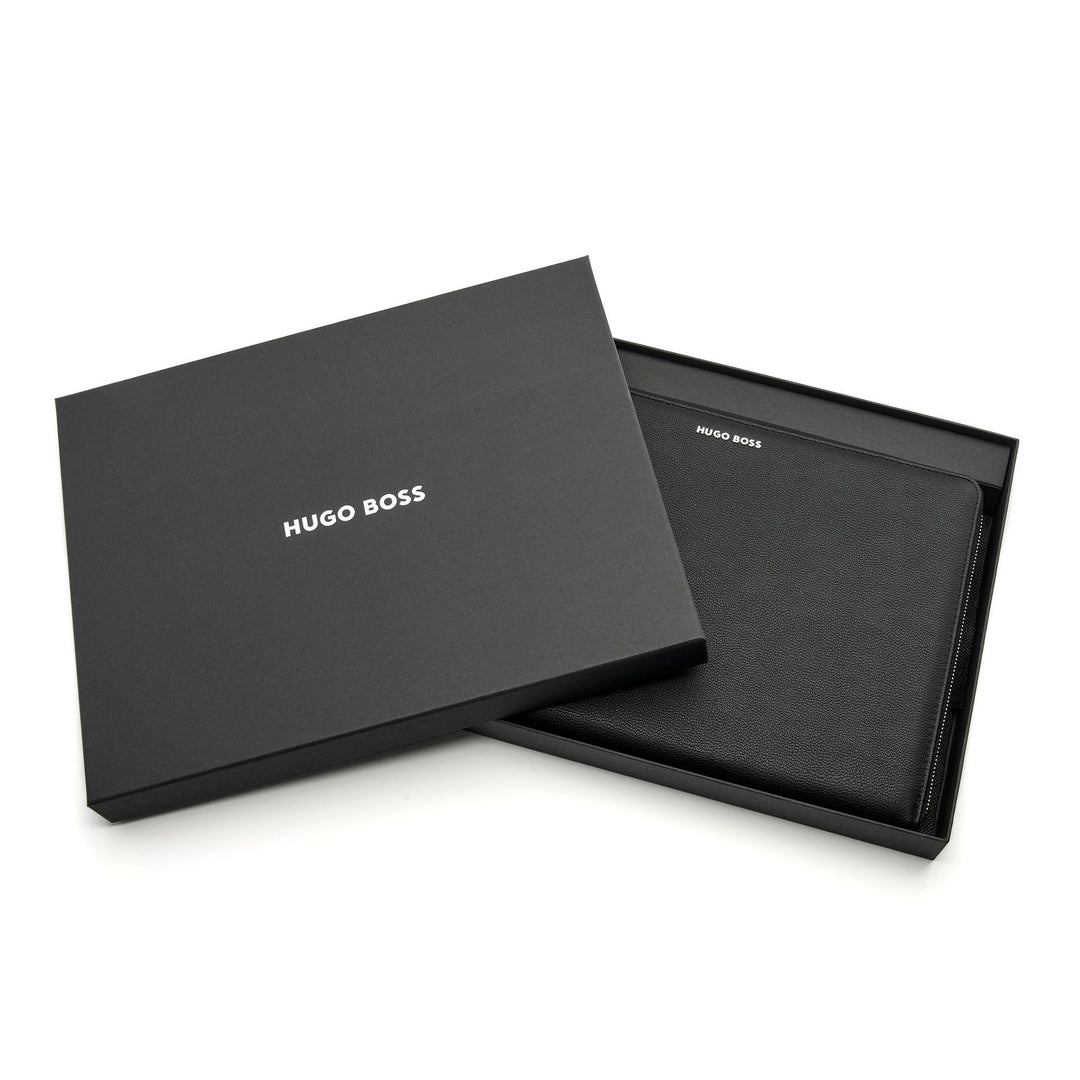 Carpeta de conferencias Hugo Boss A4 con cremallera Pure Iconic Black HTA410A