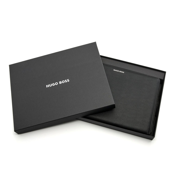 Carpeta de conferencias Hugo Boss A4 con cremallera Pure Iconic Black HTA410A
