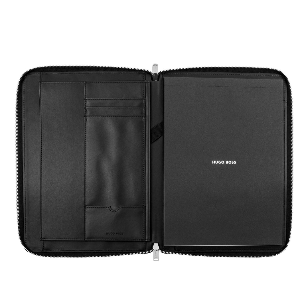 Carpeta de conferencias Hugo Boss A4 con cremallera Pure Iconic Black HTA410A