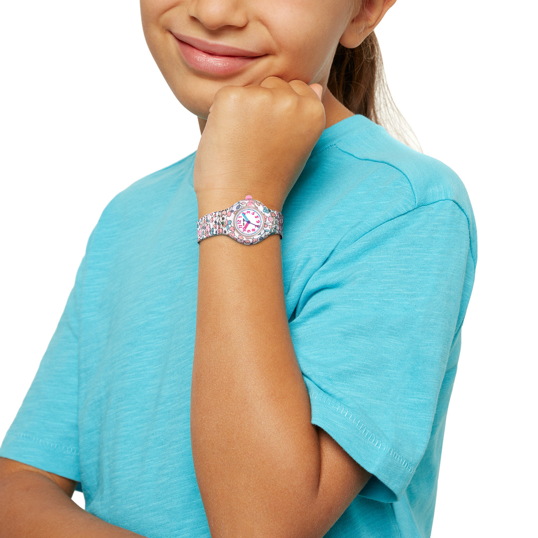 Reloj Hip Hop Flower Power Rosa 28mm HWU1269