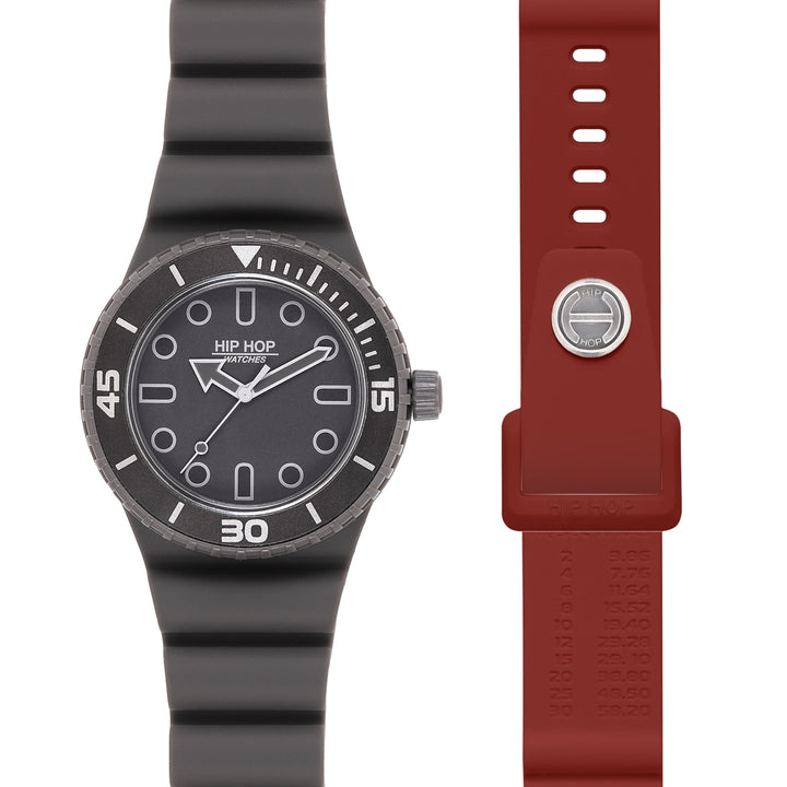 Montre Hip Hop BORDEAUX/GRIS Master collection 41mm HWU13334