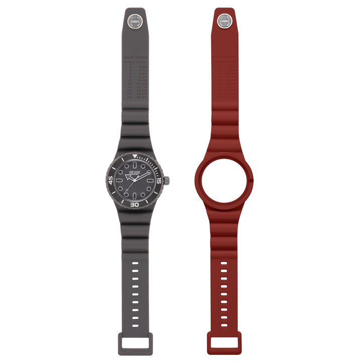 Montre Hip Hop BORDEAUX/GRIS Master collection 41mm HWU13334