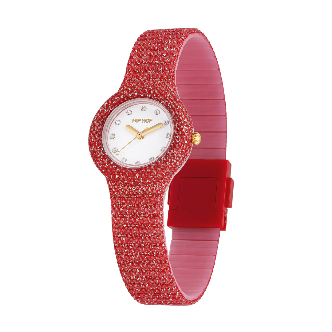 Reloj Hip Hop Red Shimmer Crush 32mm HWU1338