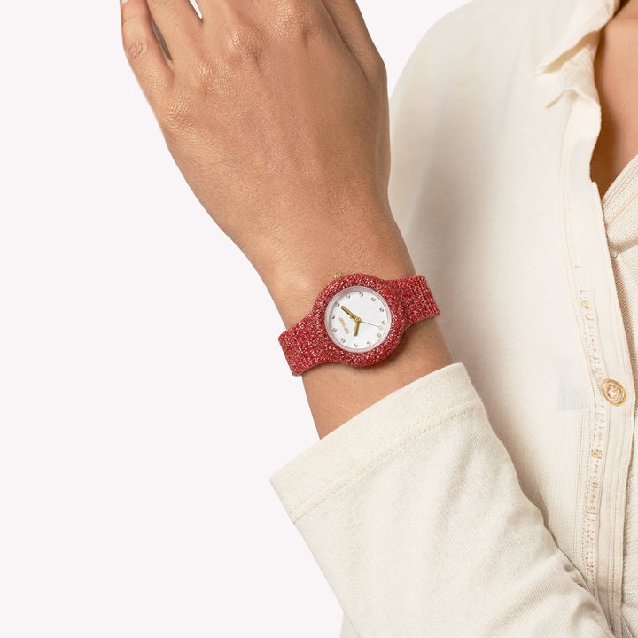 Reloj Hip Hop Red Shimmer Crush 32mm HWU1338