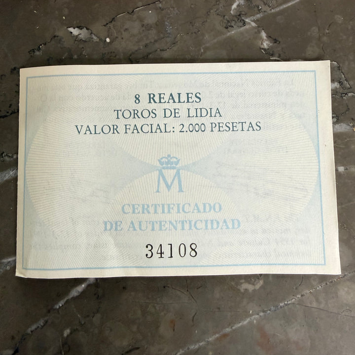 Pièce en argent 8 Reales Toros de Lidia Cultura y Naturaleza
