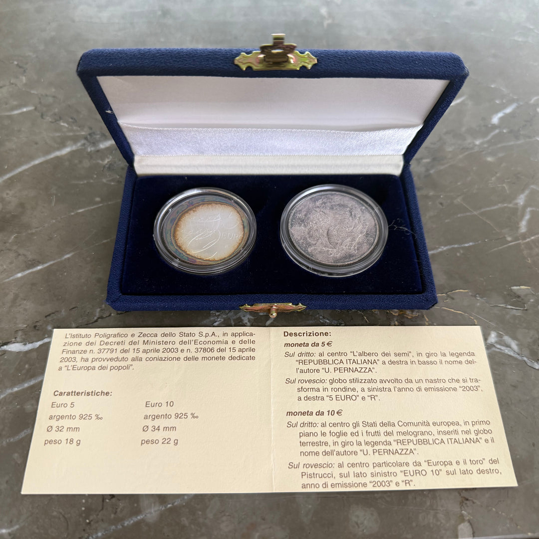 Monedas de plata 5€ 10€ La Europa de los Pueblos