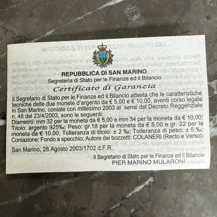 Monete in argento 5€ 10€ Repubblica di San Marino Olimpiade 2004