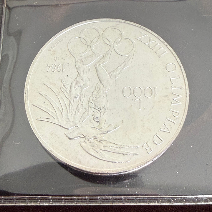 Monedas de plata 500 1000 Lire República de San Marino XXIII Juegos Olímpicos 1984