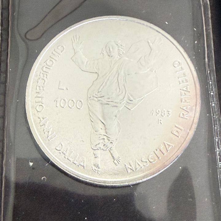 Monnaies en argent 500 1000 Lire République de Saint-Marin V Centenaire de naissance Raffaello Sanzio 1983