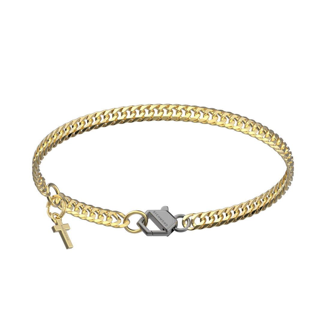 John Richmond bracelet titanium PVD gold finish Lab Grown diamonds JRRB15GB