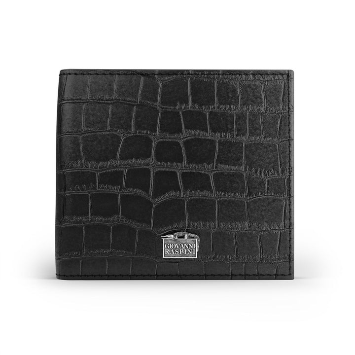 Cartera de piel de cocodrilo negra Giovanni Raspini plata 925 L0024