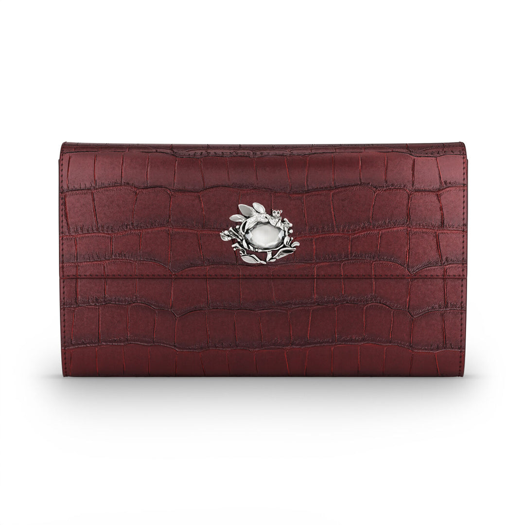 Giovanni Raspini portafoglio continental jungle pelle croco borgogna bronzobianco L0033