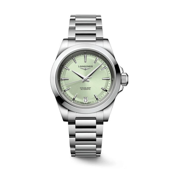 Reloj Longines Conquest 34mm automático verde de acero L3.430.4.02.6