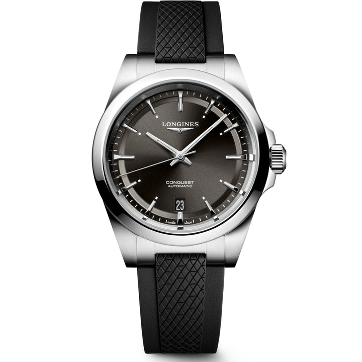 Montre Longines Conquest 38 mm en acier automatique noir L3.720.4.52.9