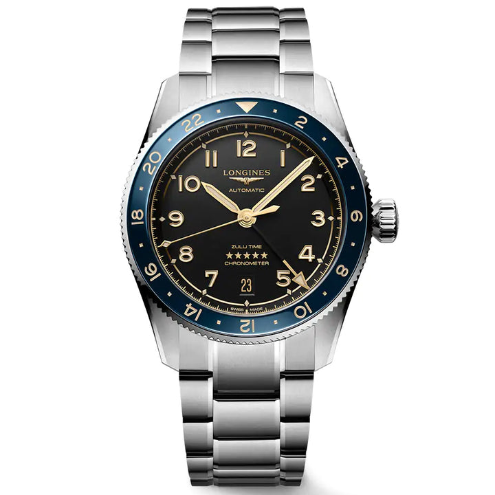 Reloj Longines Spirit Zulu Time 39mm antracita automático acero L3.802.4.60.6