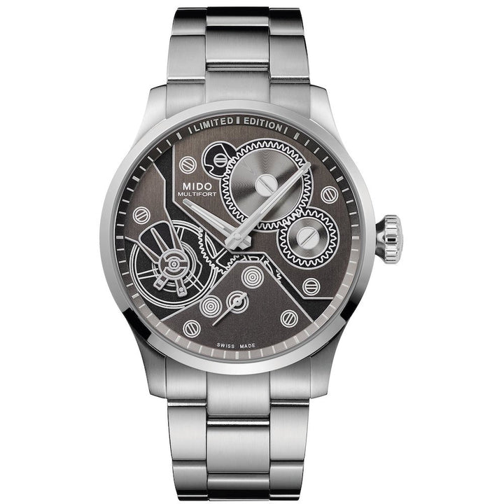 Mido Multifer Mechanical Watch Limited Edition 999 Stücke 44 mm Anthrazit Ladehandbuch Stahl M038.605.11.060.00