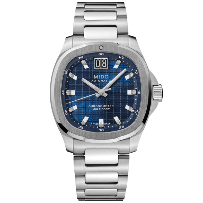 Reloj Mido Multifort TV Big Date Chronometer 40mm azul automático acero M049.567.11.041.00