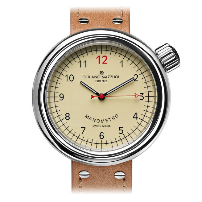 Giuliano Mazzuoli orologio Manometro 45mm avorio automatico acciaio MRP01N