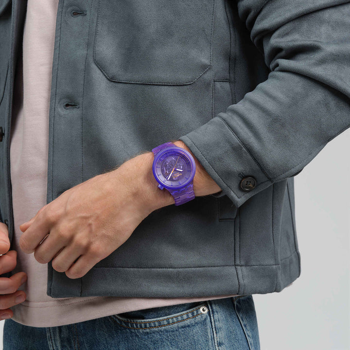 Reloj Swatch PURPLE JOY 47mm Originals Big Bold SB05V103