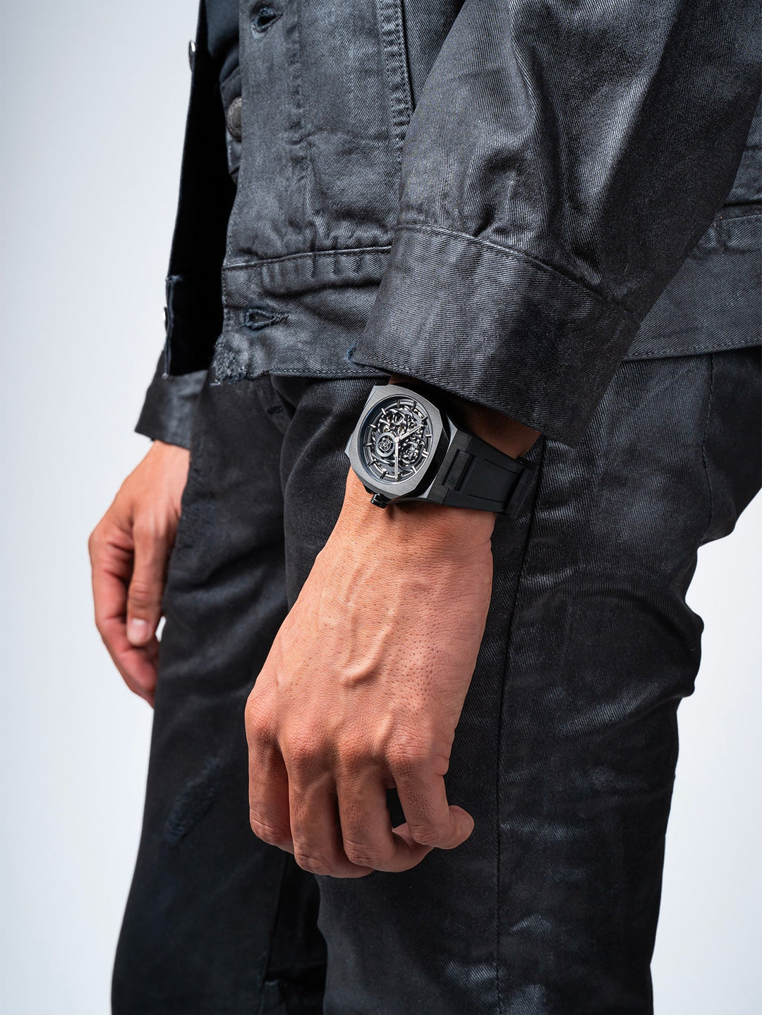 Caoutchouc squelette D1 Milano Jet Black 41,5 mm D1-SKRJ17