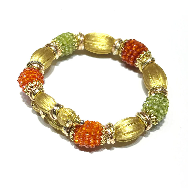 Sunday Pulsera de peridoto y cornalina en oro de 18kt DOMINGO 01