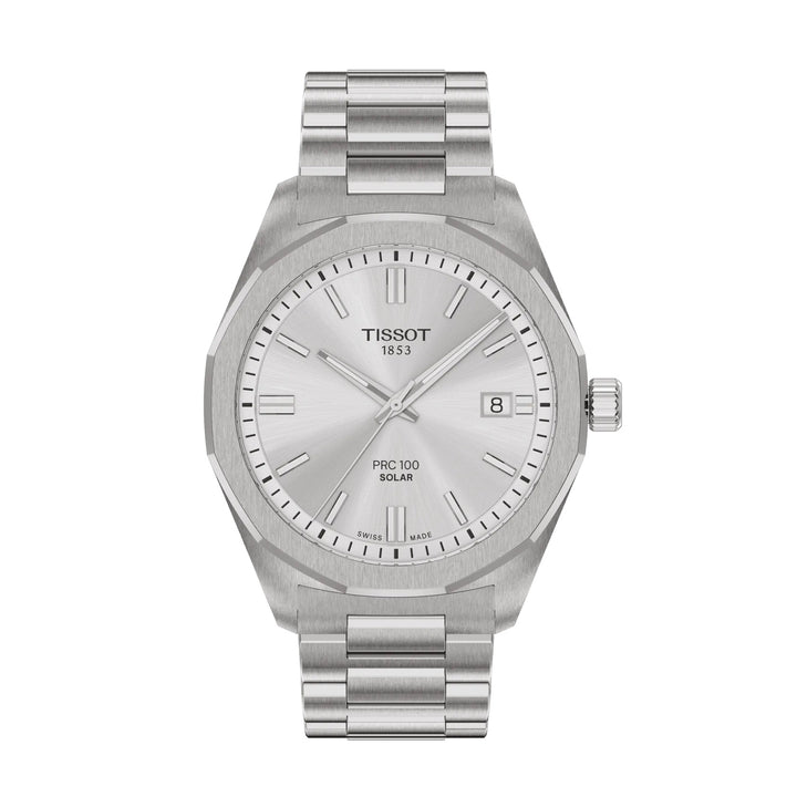 Montre Tissot PRC 100 Solar 39mm acier quartz argenté T151.422.11.031.00