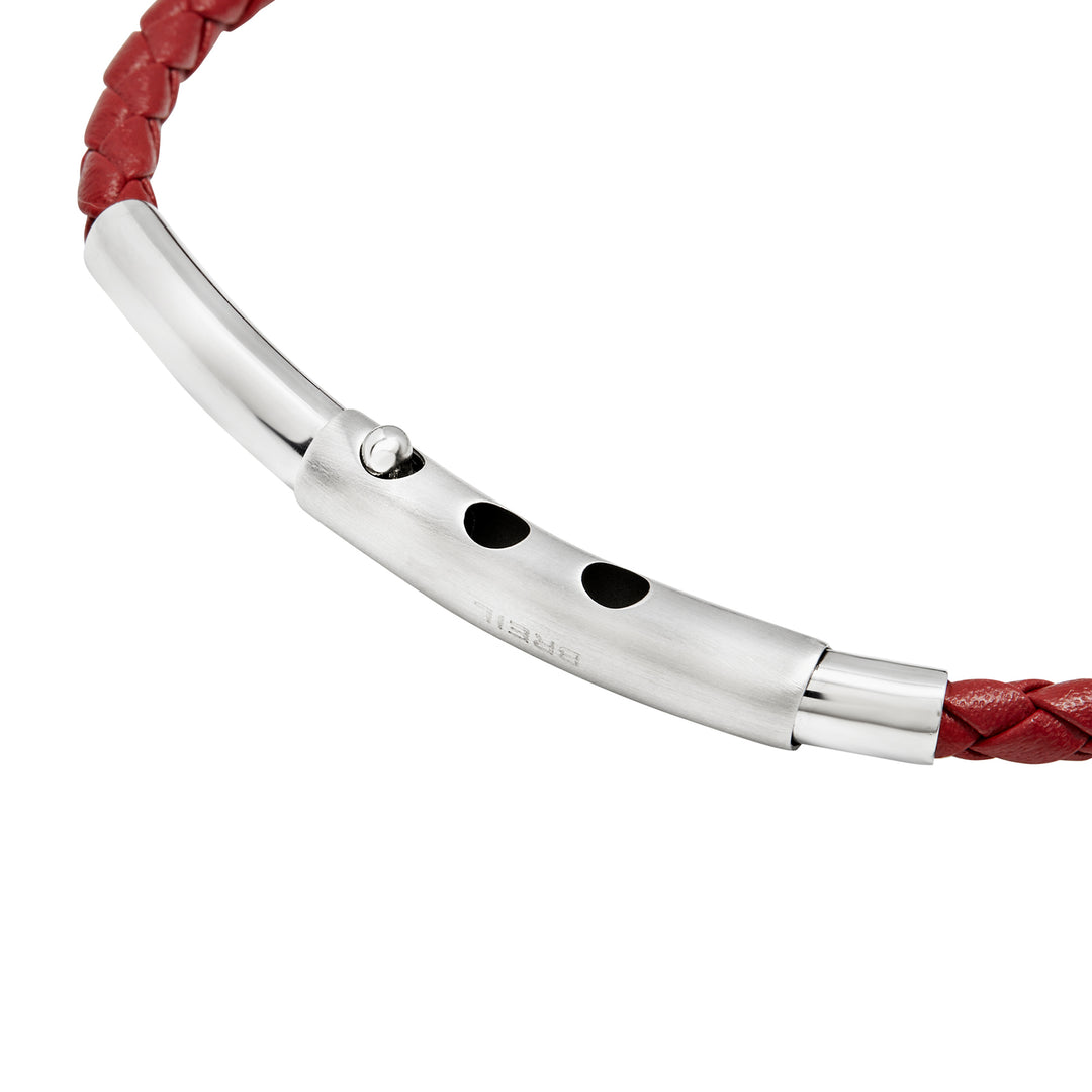 Breil Wanderlust pulsera de cuero y acero TJ3795