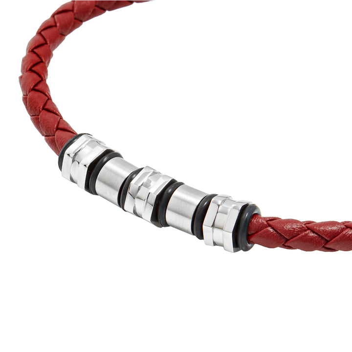 Breil Wanderlust pulsera de cuero y acero TJ3795