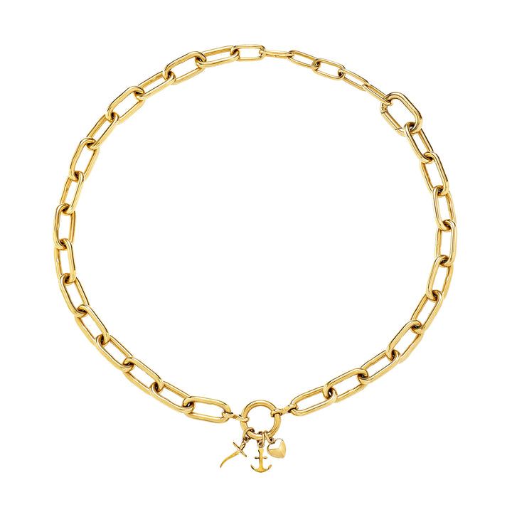 Collar Breil Love Ties de acero con acabado IP dorado TJ4074