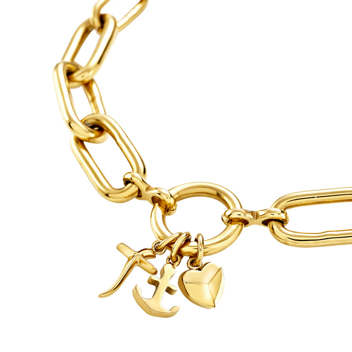 Collar Breil Love Ties de acero con acabado IP dorado TJ4074
