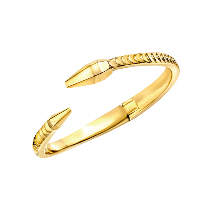 Brazalete rígido Breil Hypnotic de acero con acabado PVD en oro de 14 quilates TJ4207